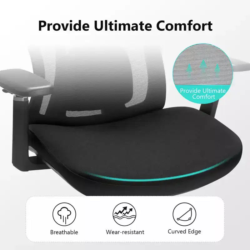 Sedia da ufficio ergonomica con poggiatesta 3D, braccioli 2D, schienale in rete, reclinazione di 135 gradi, capacità di 150 kg, sedia da scrivania con supporto lombare dinamico