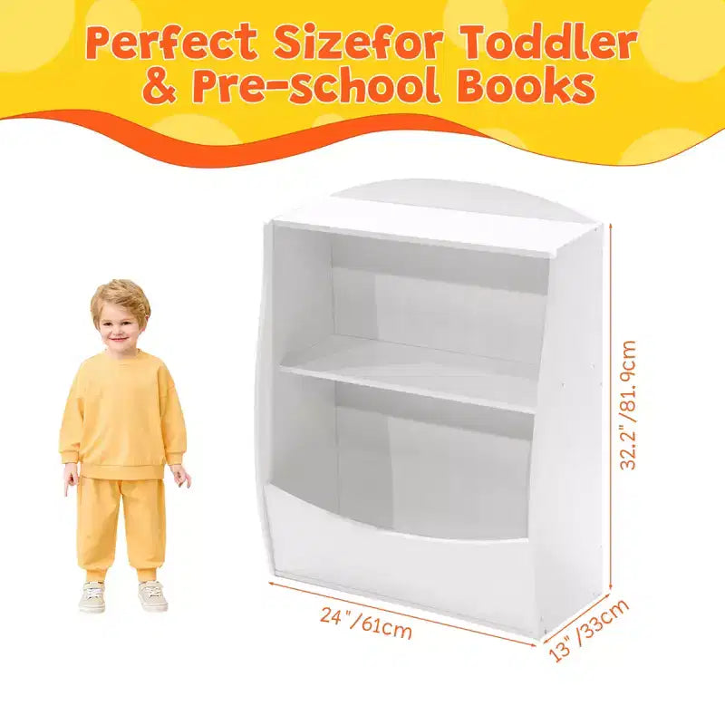 Libreria per bambini - Organizer portaoggetti per libri, armadietto giocattoli per bambini a doppio strato con scomparti aperti per camera da letto, cameretta, sala giochi
