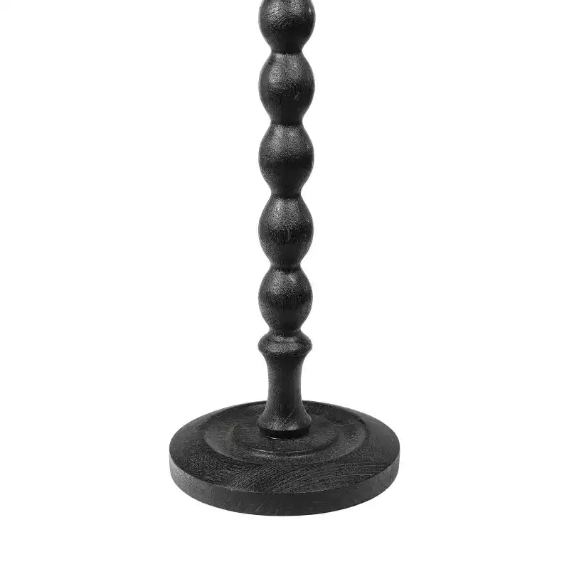 24.5 Tavolino Rotondo Classico da Appoggio e Decorativo con Base a Colonna in Legno con Fuso Cottage