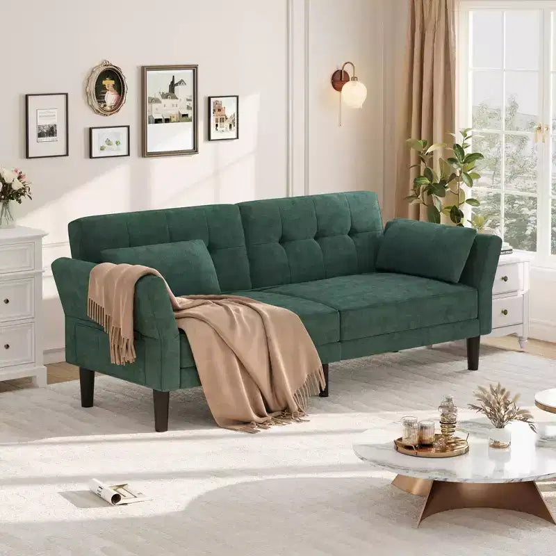 89 Futon divano letto, divano letto convertibile con schienale e braccioli regolabili, divano letto moderno a due posti per soggiorno, camera da letto, appartamenti