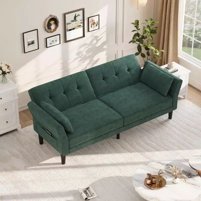 89 Futon divano letto, divano letto convertibile con schienale e braccioli regolabili, divano letto moderno a due posti per soggiorno, camera da letto, appartamenti
