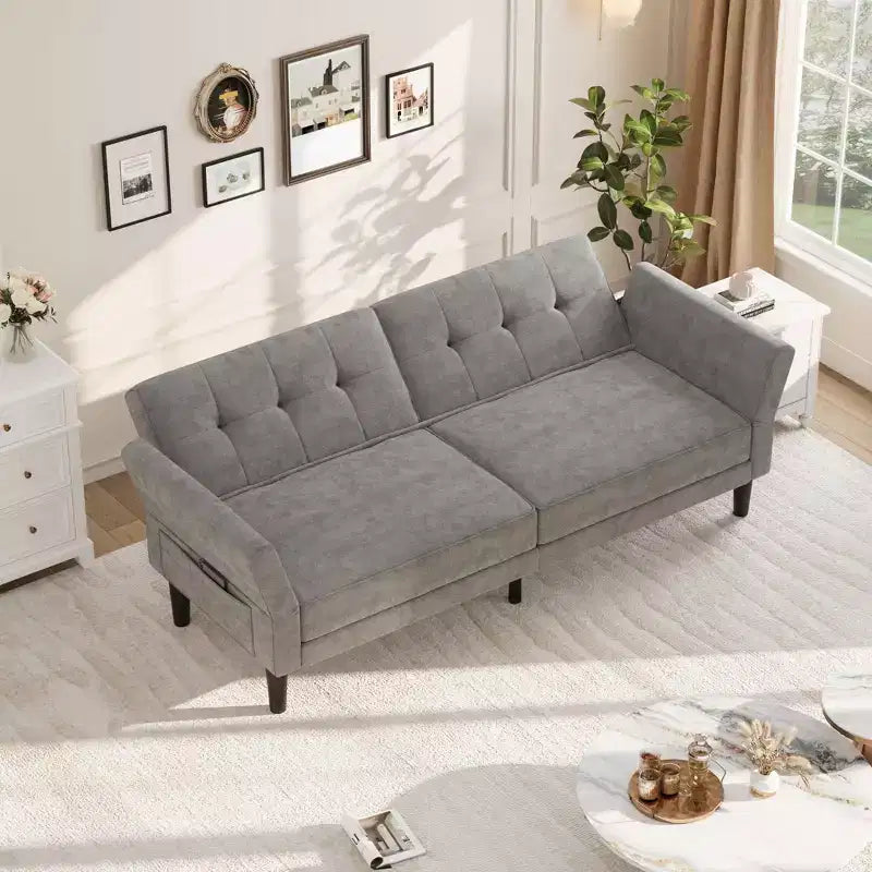 89 Futon divano letto, divano letto convertibile con schienale e braccioli regolabili, divano letto moderno a due posti per soggiorno, camera da letto, appartamenti