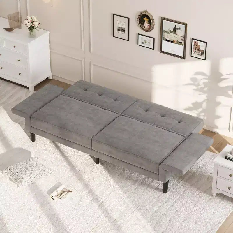 89 Futon divano letto, divano letto convertibile con schienale e braccioli regolabili, divano letto moderno a due posti per soggiorno, camera da letto, appartamenti
