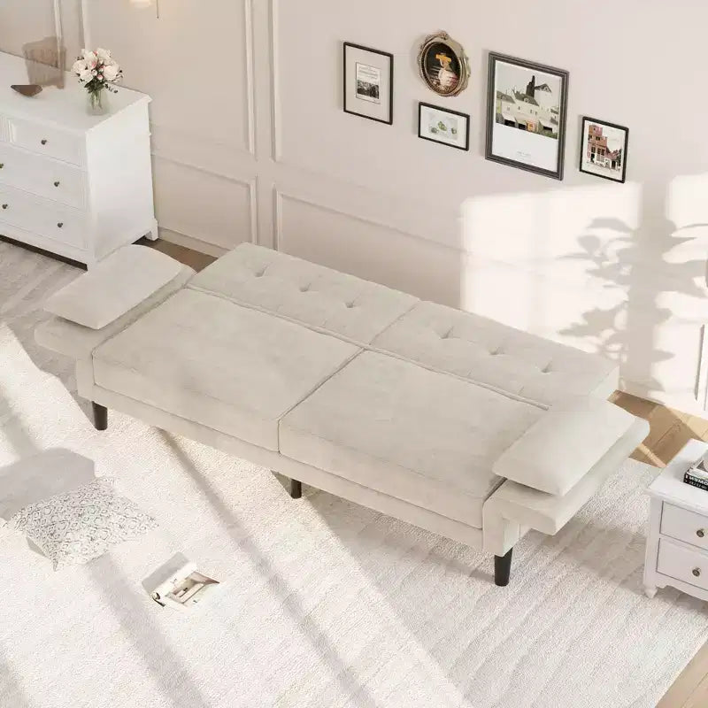 89 Futon divano letto, divano letto convertibile con schienale e braccioli regolabili, divano letto moderno a due posti per soggiorno, camera da letto, appartamenti