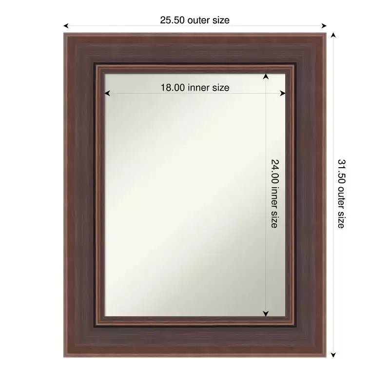 Specchio da Parete per Bagno Moab Brown Bronze Senza Smussatura