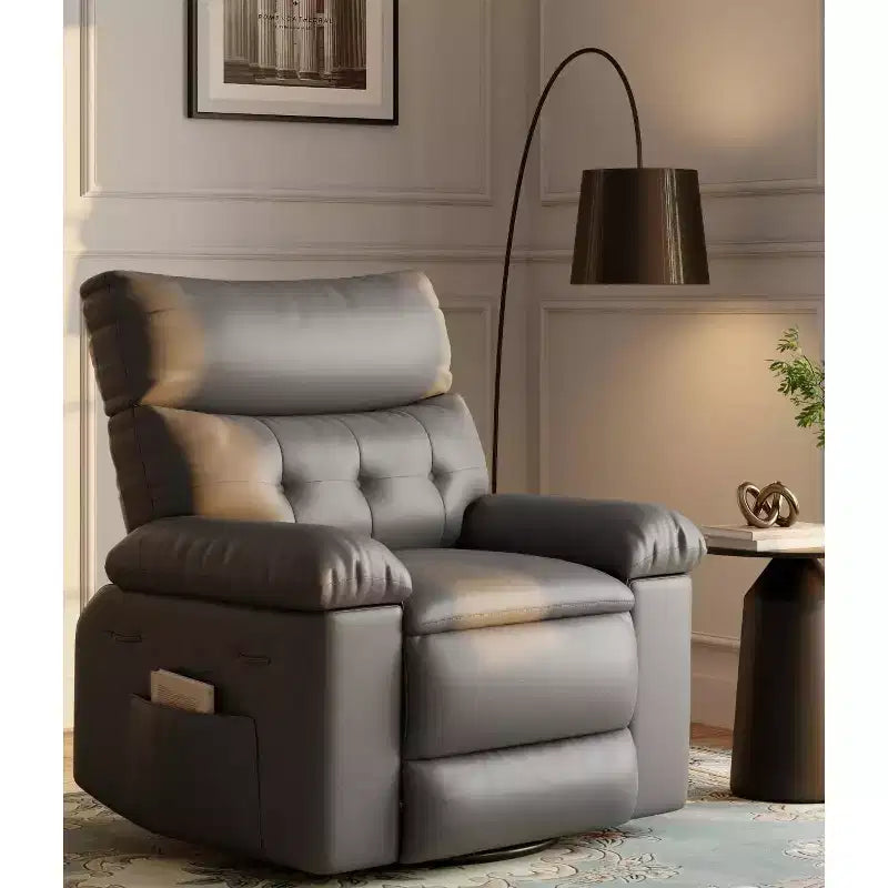 27 pollici Poltrona reclinabile oversize con base girevole a 360° e funzione massaggio e riscaldamento (per Soggiorno/Camera da letto/Stanza dei bambini)