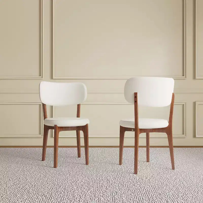 Sedie da pranzo moderne senza braccioli per casa e cucina, sedia da pranzo con seduta imbottita in pelle PU