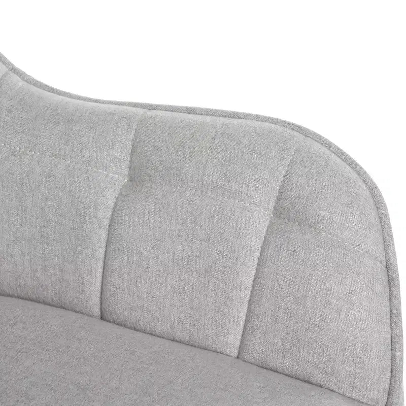 Poltrona Accent Rivestita in Tessuto, Moderna Sedia Vanity da Relax con Schienale e Cuscino Imbottiti, Poltrona Girevole, Grigia