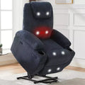 Power Lift Recliner Chair, Lift Chair with Massage & Heat, Adjustable Corduroy Electric Recliner Chairs with 2 Cup Holders & Stand Assist