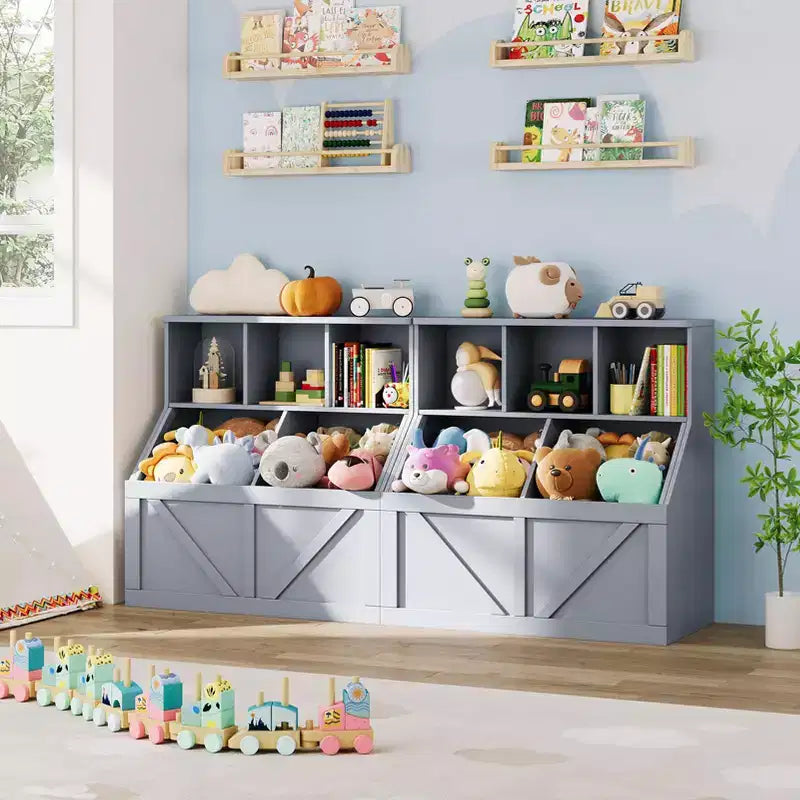 Organizzatore portaoggetti giocattoli per bambini, Libreria e contenitore giocattoli per bambini, Organizzatore giocattoli libreria per bambini per camerette, sale giochi, camerette e asili nido