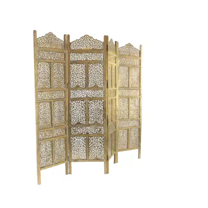 Divisorio Tradizionale Intagliato con Intricati Motivi Dorati