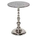 Glam Aluminum Pedestal Table Silver - Olivia & May: Round Luxury Accent, 20" Height, Metal Tabletop, 15.6" Width
