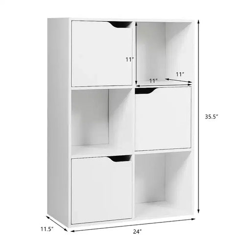 Libreria a 6 cubi Mobile in legno Scaffali portaoggetti Divisorio Organizzazione