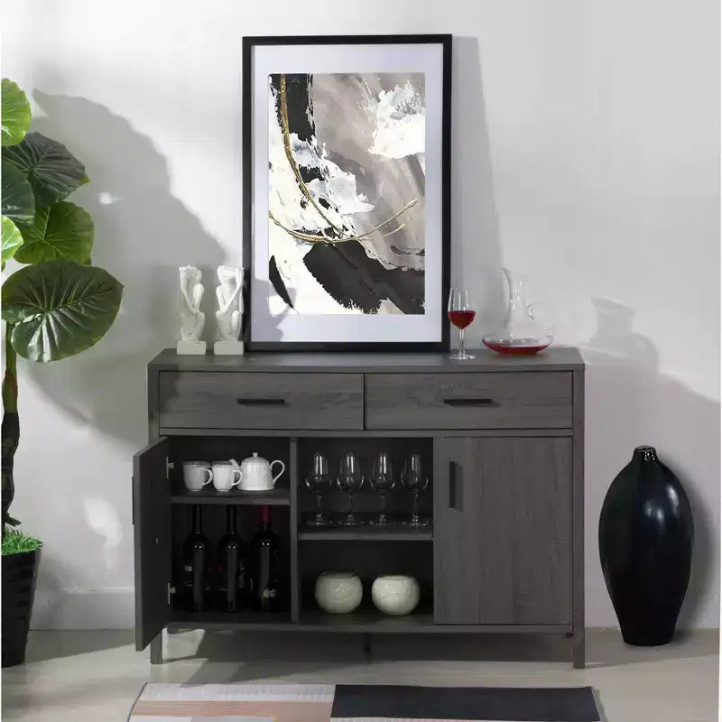 Madia contenitore da 47 pollici, credenza da sala da pranzo con due armadietti e cassetti